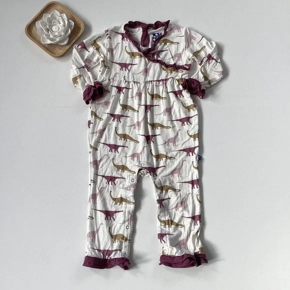 Kickee Pants Dinosaur Romper - Picture 1 of 7